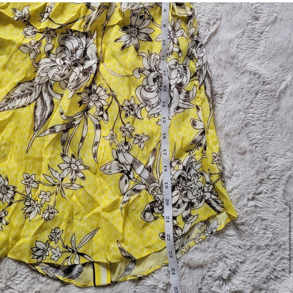 Hale Bob Yellow Off The Shoulder White Flower Print Blouse New Size S - Picture 4 of 5